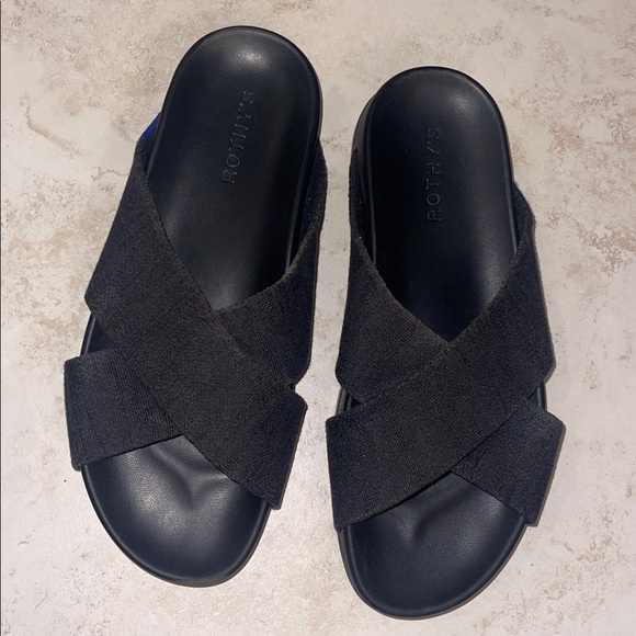 Rothy's Shoes - Rothy's Black The Weekend Slides